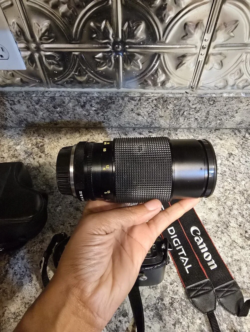 Nikon N2020 35mm Black Camera Lot (Case/Canon Strap Lenses Nikkor/Vivitar)